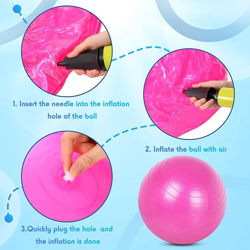 Exercise Yoga Ball Yoga Balance Stability Swiss Ball Support Up to 200 lbs Suitable for Office Home Work Gym