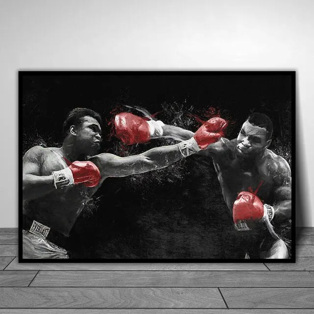 Motivational Boxer Wall Art Mike Tyson Ali Poster Modern Canvas Painting for Living Room Home Decor Prints Pictures Inspir