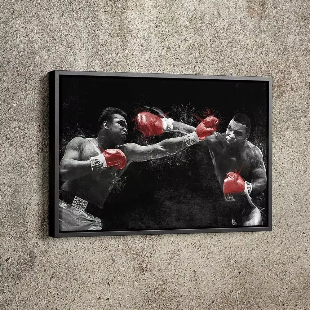 Mike Tyson Vs Muhammad Ali Boxing Wall Art, HD Canvas Print Poster, Suitable for Home, Living Room, Room Decoration