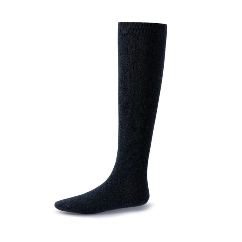 100% Pure Cashmere Women's Thick Autumn and Winter Mid Length Socks, Warm Leg Socks, Cold Resistant Leg Protection