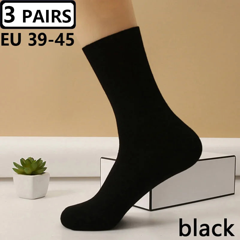 3 Pairs Plus Size EUR 45-50 Prevent Varicose Veins Socks Mens Diabetics Patients Cotton Loose Mouth Sock Man Women Comfort Meias