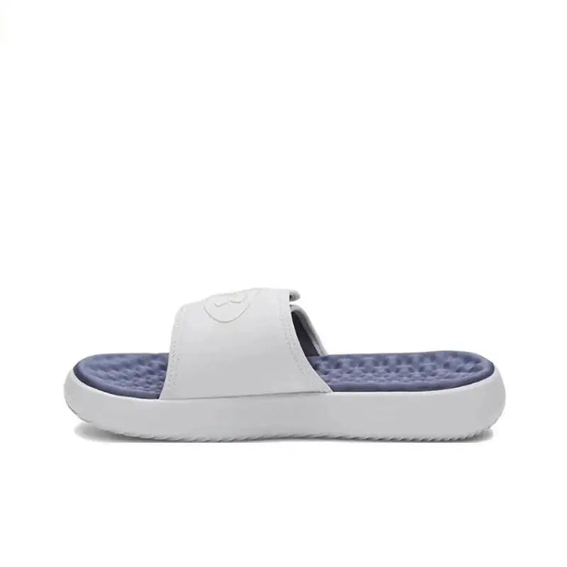 Under Armour Ignite Pro 8 Versatile, Black White Casual Sport Slides Cushioned Thick Sole Non-Slip Slippers for Gym Beach