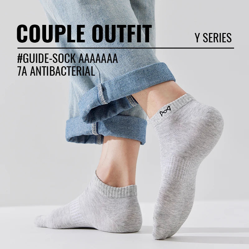 MiiOW Pure Cotton Short Sock Men Sport Non-Slip Invisible Ankle Sock Summer Anti Sweat Deodorant Breathable Business Dress Sock