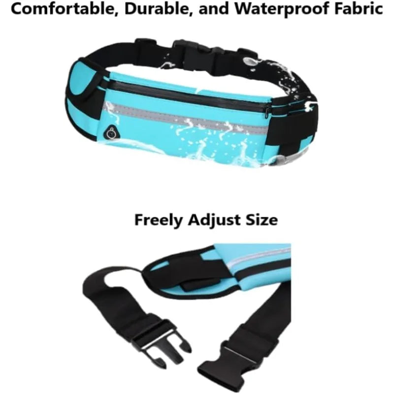 Waterproof Men Women Running Belt Waist Bag Hidden Cell Phone Holder Portable Multi Pocket Gym Jogging Fitness Sports Pouch