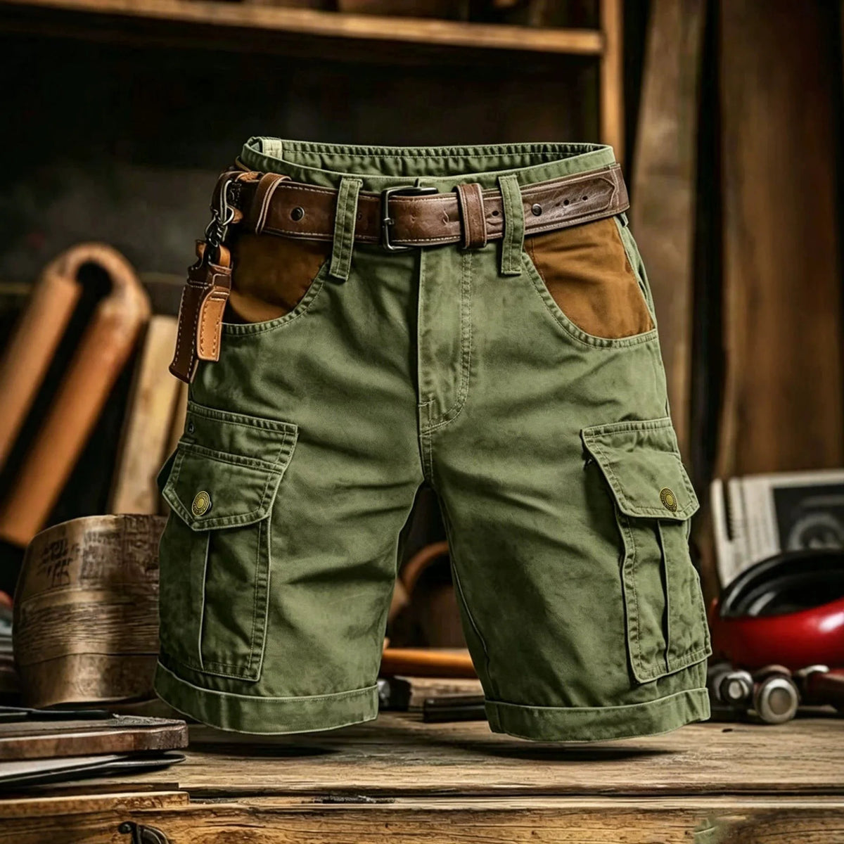 100% cotton Men's Cargo Shorts Summer American Street Punk style spliced Casual Shorts Outdoor Man Multi-pocket Sports Shorts