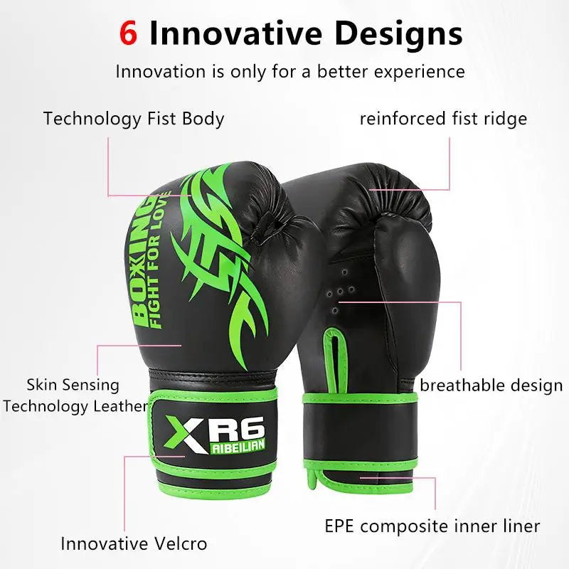 4/6 Oz PU Breathable Children's Adult Professional Sanda Muay Thai Taekwondo Neutral Breathable Boxing Gloves