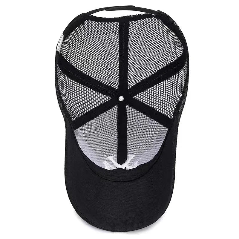 Hat Summer Embroidery Letters Breathable Duck Tongue Cap Female Sports Sun Hat Male Casual Outdoor Mesh Baseball Cap