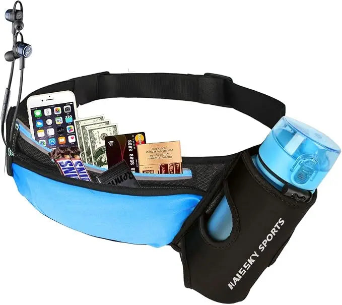 Haissky Upgrade Water Bottle Holder Running Bags For Women Men ,Outdoor Sports Fitness Large Capacity Fanny Waist Pack Pouch