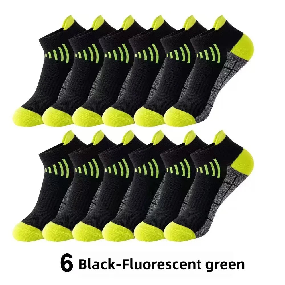 6 Pairs of Women's Spring and Summer Compression Sports Socks - Low Top, Cushioning, Breathable, Moisture Wicking, Arch Support, Ankle Socks, Suitable for Running, Cycling, Hiking and Outdoor Activities, 6 Pairs of Socks of R