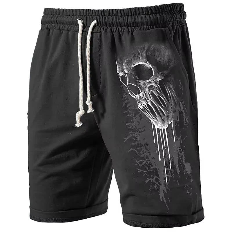 Men's Summer Horror Skull 3D Printed Beach Shorts Loose Streetwear Hip Hop Swim Trunks Breathable Casual Outdoor Short Pants