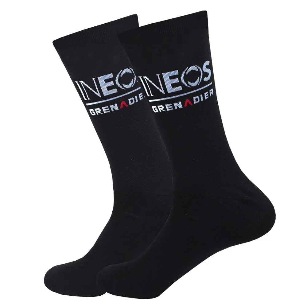 White TREKKING Cycling Socks Non Slip UAE Team Soccer Socks Cushioned Breathable Running Yoga Basketball Bike Sports Grip Socks