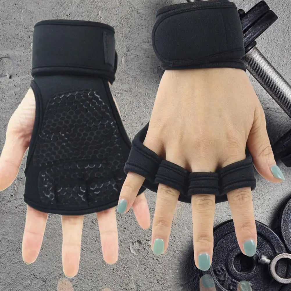 Half Finger Weight Training Gloves Men Women Fitness Wrist Palm Protector Gloves Training Dumbbells Anti-Callus Anti Slip Gloves