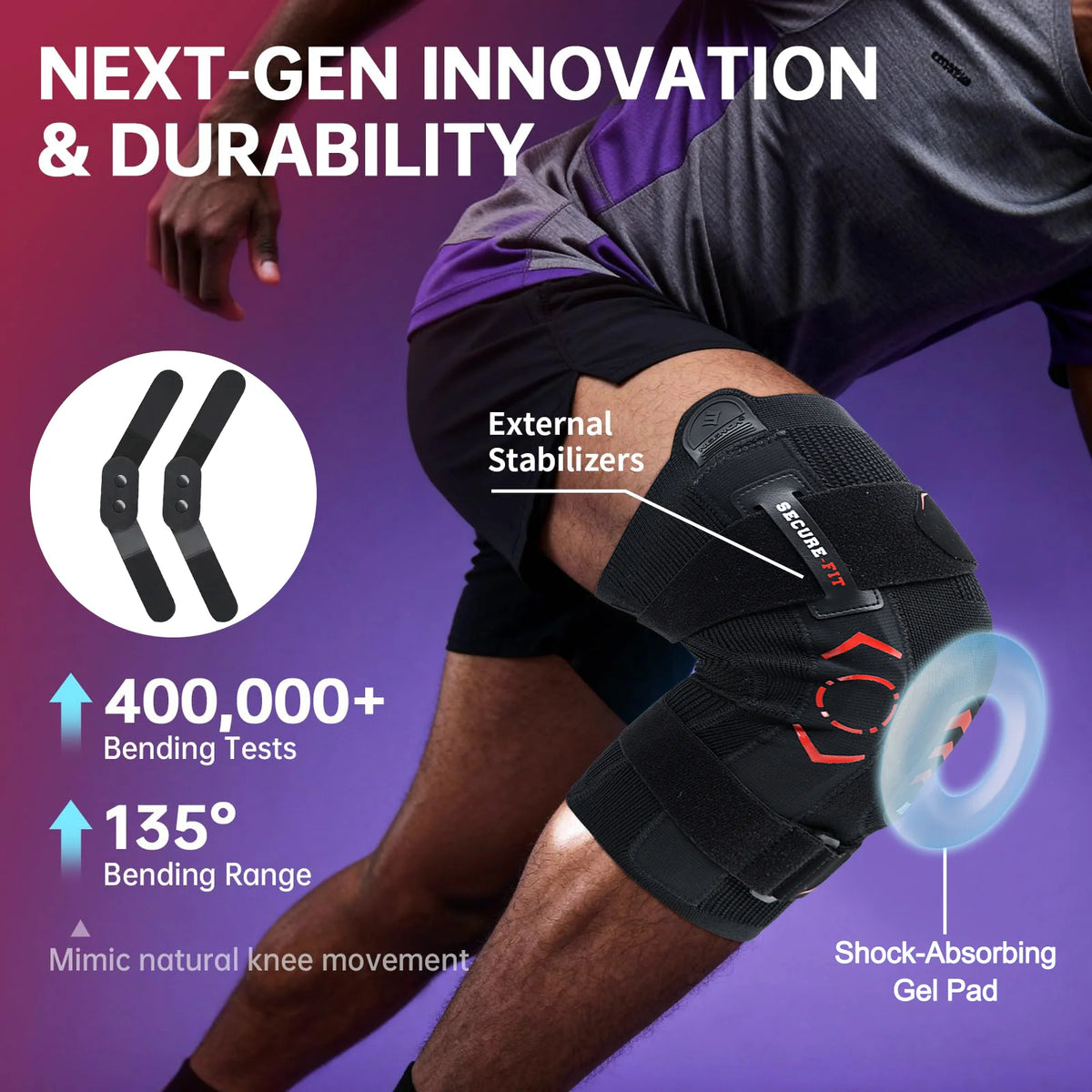 Hinged Knee Brace 3D Knitted Knee Sleeve for Men & Women Patella Ligament Support Pain Relief Meniscus Tear Arthritis ACL PCL