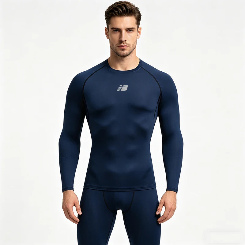 Men Running T-shirt Compression Long Sleeve Sport Tees Gym Fitness Sportshirts Male Jogging Tracksuit Homme Athletic Shirt Tops