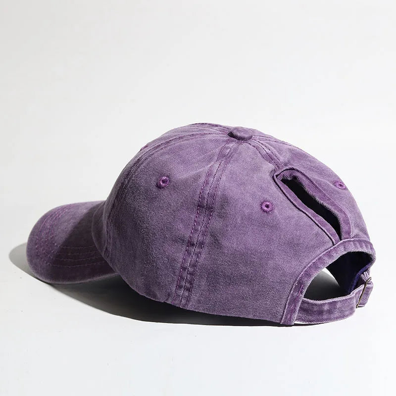 Women's baseball cap with ponytail design suitable for outdoor sports, running, and sun protection