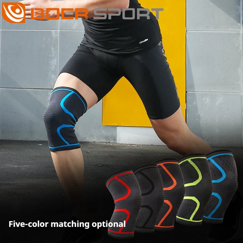 Knitted Sports Knee Pads, Running Basketball, Cycling Fitness, Anti Slip, Breathable Nylon Knee Pads for Men and Women