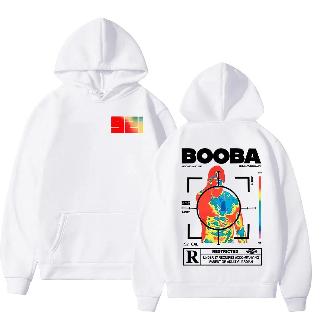 France Rapper BOOBA B2O Tour 2025 Hoodies Men's Retro Style Hip Hop Long Sleeves Hooded Sweatshirts Clothing Oversized Pullover
