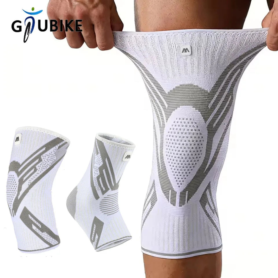 1 Pcs Compression Knee Support Sleeve Elastic Breathable Knee Pads Brace Springs Gym Sports Protector Basketball Ankle Support