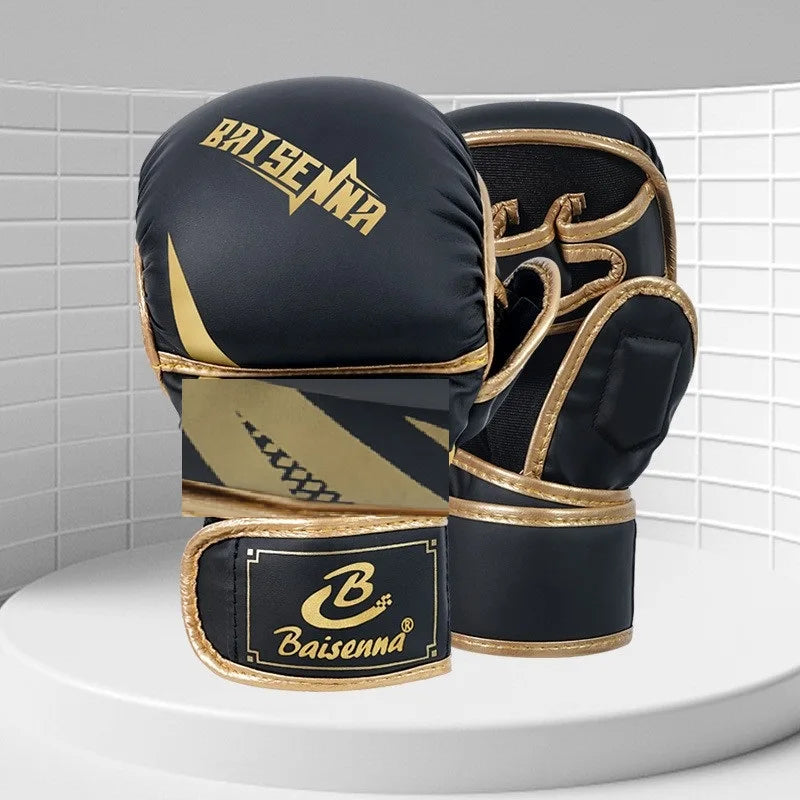 Professional MMA Boxing Gloves Half Finger Sandbag Karate Muay Thai Training Gloves PU Adult Kids Thickened Boxing Equipment