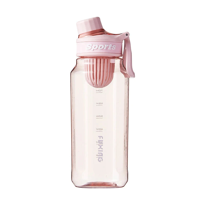 Fashion Sports Water Bottle with Scale Marker Large Capacity Leakproof Clear Drink Bottle Outdoor Sports Water Jugs