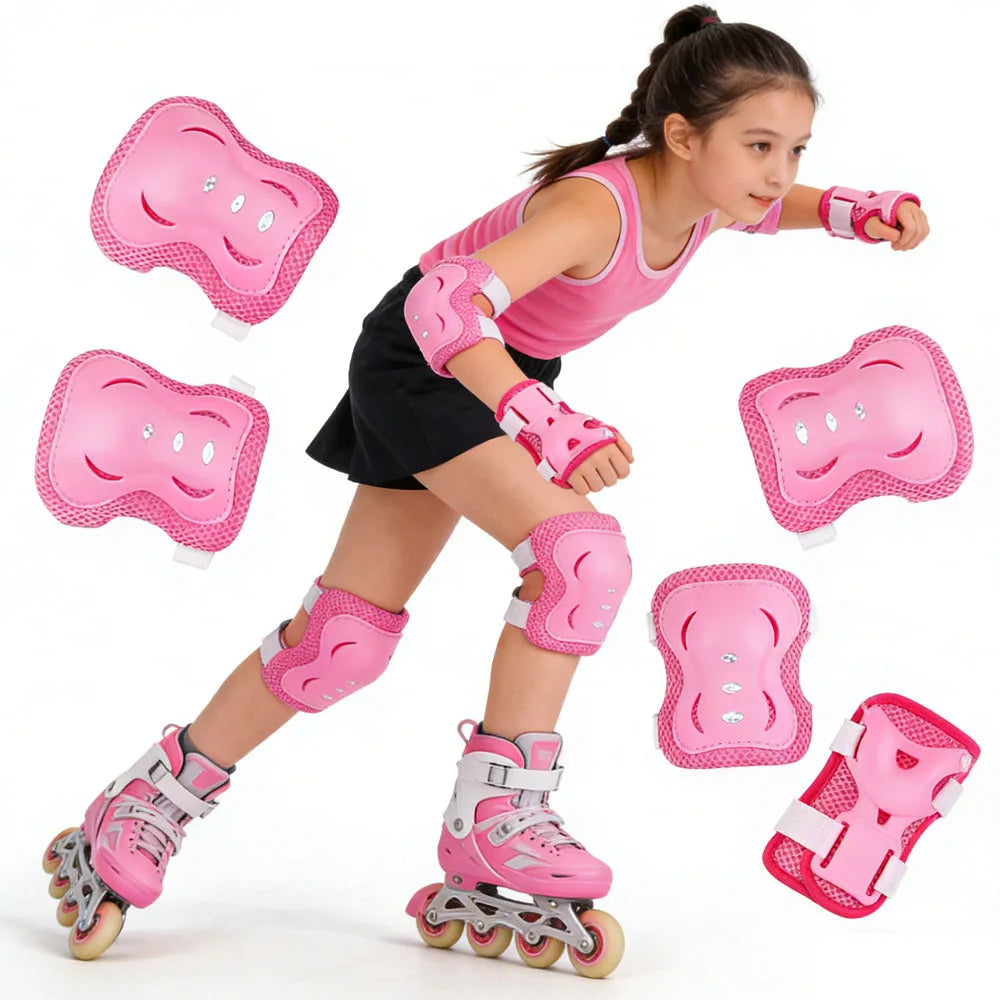6Pcs kids Knee Pad Elbow Pads Guards Protective Gear Set for Roller Skates Cycling Skateboard Inline Skatings Scooter