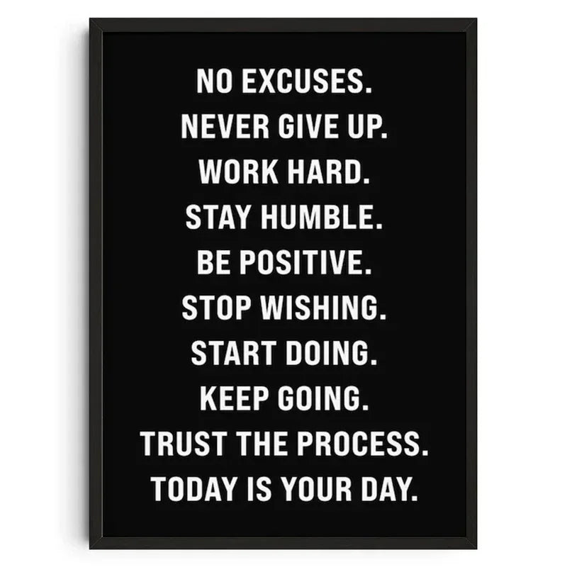 Gym Wall Art Poster Gym Inspirational Poster Home Gym Wall Decoration Gym Slogan Canvas Printing Decorative Painting Frameless