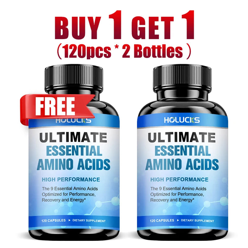 HOLUCKS Ultimate Essential Amino Acids Supplement, Support Muscle Repair, Recovery & Boost Energy for Gym & Fitness Enthusiasts