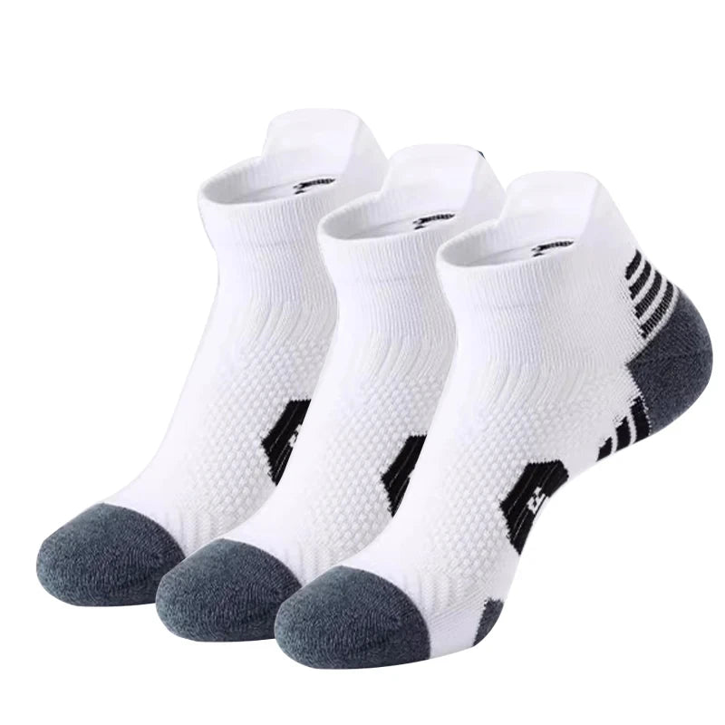 3Pair Professional Fitness Sports Socks Towel Bottom Non-Slip Running Socks Men Women Short Quick-Drying Basketball Training So