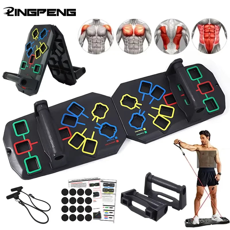 New Portable Multifunctional Push-up Board Set with Handles Foldable Fitness Equipment for Chest Abdomen Arms and Back Training