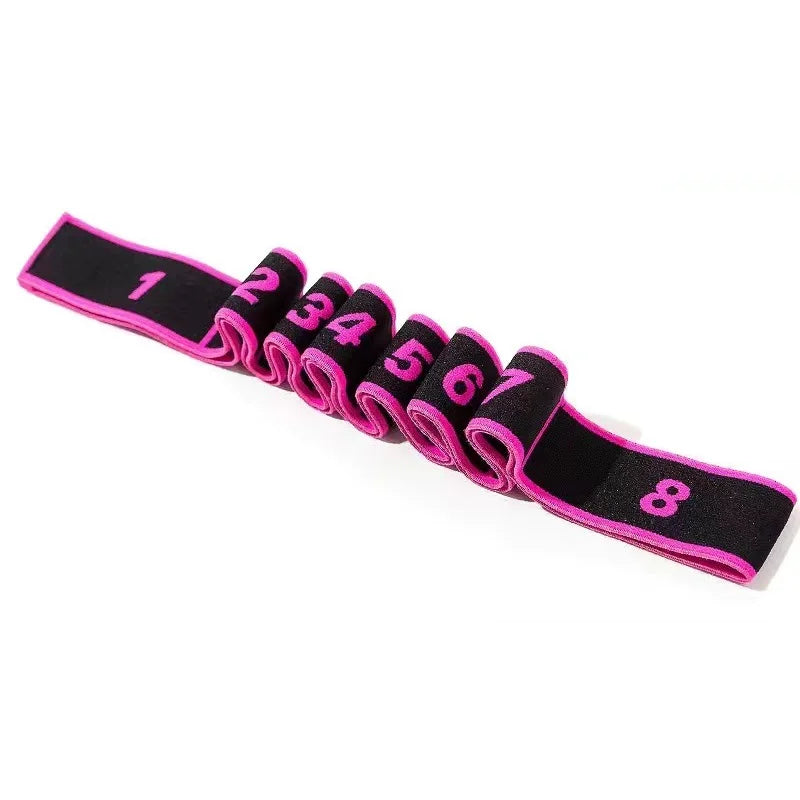 Yoga Pull Strap Belt Girl Elastic Latin Dance Stretching Band Loop Yoga Pilates GYM Fitness Exercise Resistance Band With Number