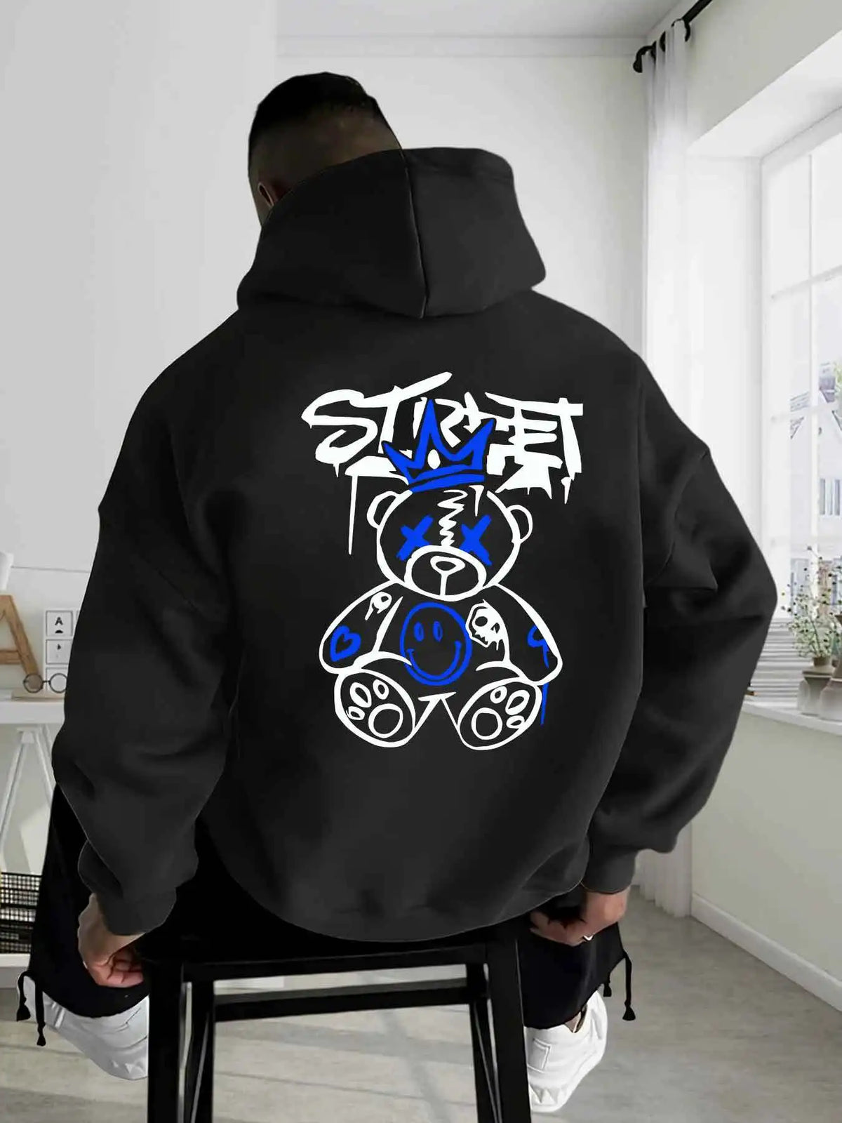Weird Face Graphic Printing Autumn and Winter Pure Cotton Men's and Women's Hoodies Outdoor Street Sports Training Brand Trendy