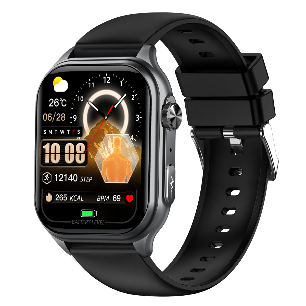 GE500 Nano SIM Card 4G B1 B3 B5 B8 HD Calling for Calling ECG SmartHealth Management Watch Leather Answer Calls Fitness Tracker
