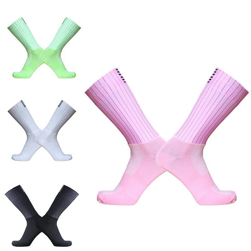 2026 New Cycling Slip Pro Socks Anti Team Aero Seamless Silicone Running Sport Road Bike Socks