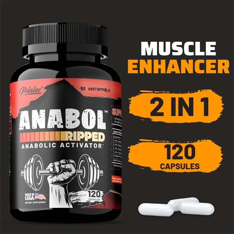 Anabol Ripped Anabolic Muscle Builder Capsules - Improves Endurance, Lean Muscle Growth and Recovery, and Boosts Motivation