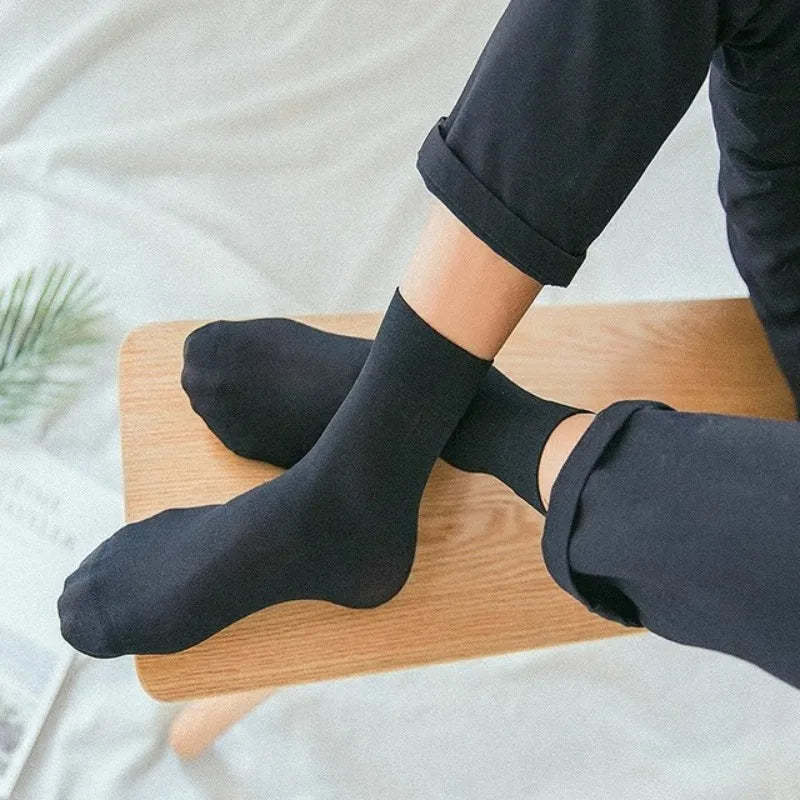 10 Pairs Men's Summer Anti Slip Socks Soft Thin Breathable Absorbent Transparent Silk Stockings