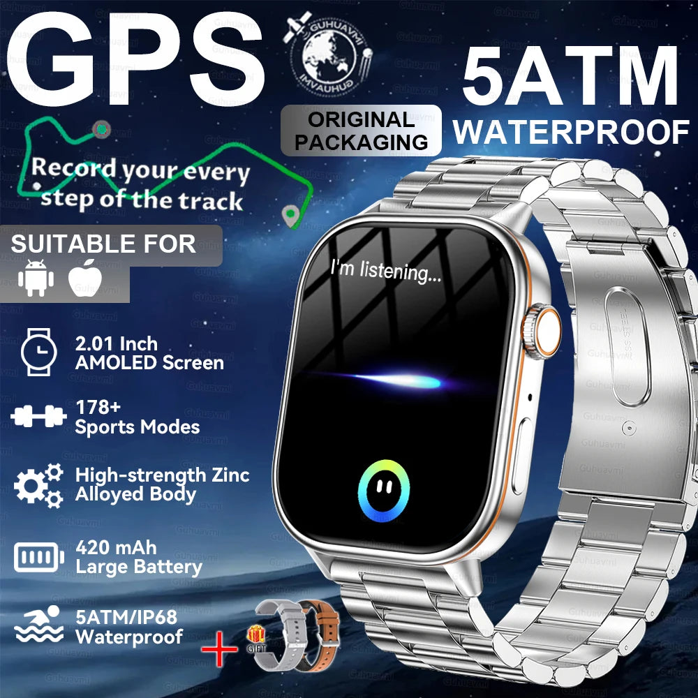 2026New Military Dual-band GPS Smart Watch Compass IP68K Waterproof Bluetooth Call Heart rate Sports Smart Watch For IOS Andriod