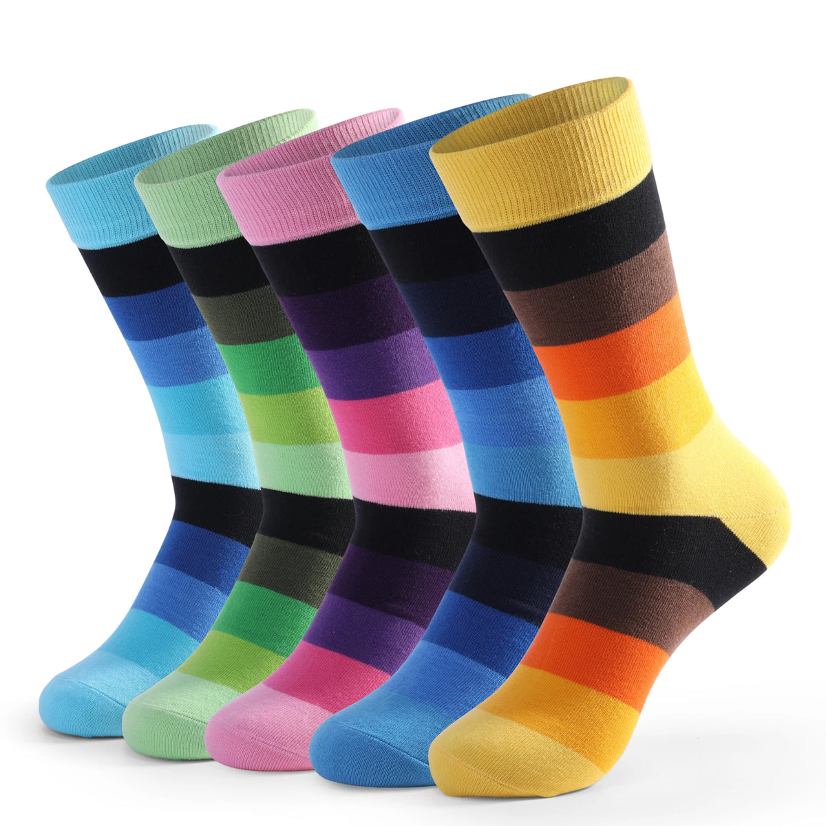 5 Pairs Mens Dress Socks Plus Large Size,High Quality Combed Cotton Crew Socks,Black Cool Argyle Breathable Casual Socks for Men