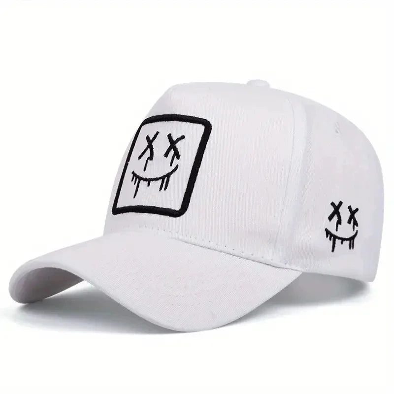 Unisex XX Smiling Face Embroidery Baseball Net Caps Spring and Summer Outdoor Adjustable Casual Hats Sunscreen Hat