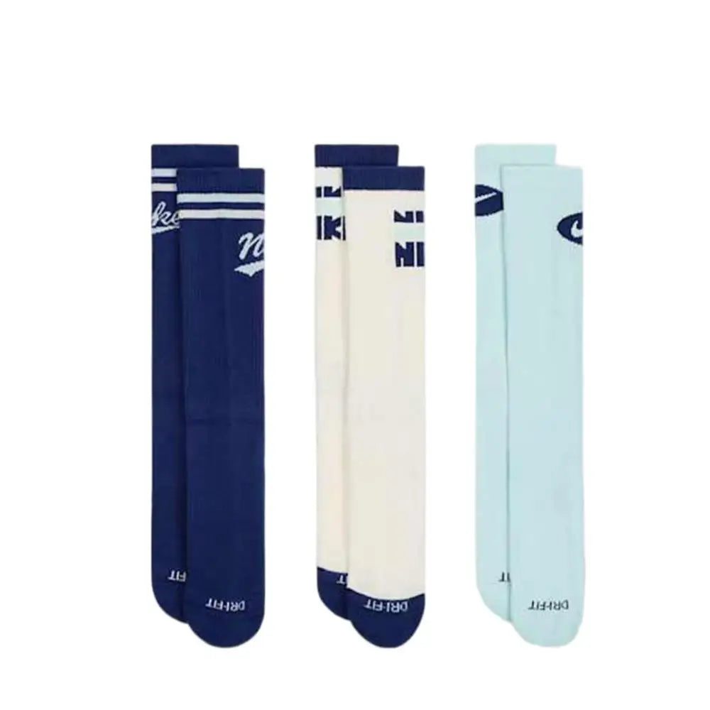 Nike Men's and Women's Sports Socks, 3-Pack Basketball Socks: Durable, Soft, Moisture-Wicking Cotton Socks SX5545-100