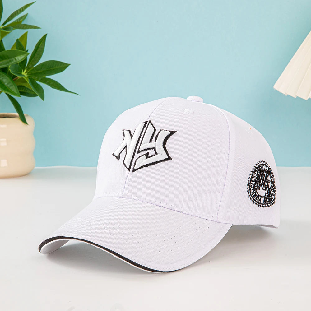 Classic New York Baseball Cap White - Unisex Dad Cap Adjustable Strap: Retro Sporty Style for Daily Wear, Outdoor Activities and