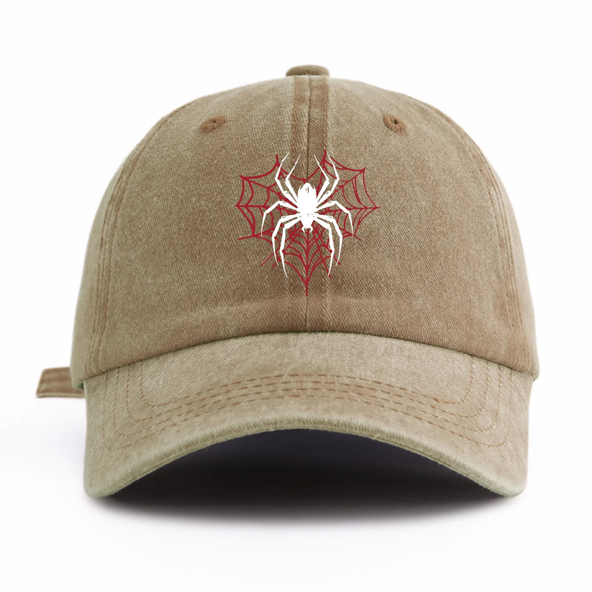 1pc Spider Print Washed Baseball Cap for Adults,Minimalist Retro Style Casual Soft Adjustable Dad Hat,Perfect As Gift