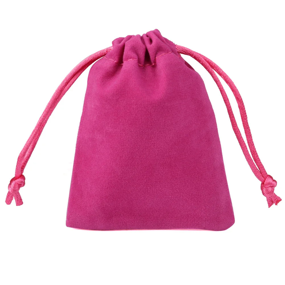 25pcs/lot Small Velvet Jewelry Bag Short Plush Multi-color For Jewelry Packing Wedding Portable Drawstring Pouch Jewelry Bag