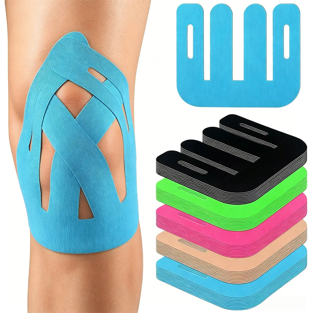 10-50PCS Knee Precut Kinesiology Tape, Elastic Compression Athletic Tape, Knee Brace Tape for Sports Muscle Joint Support