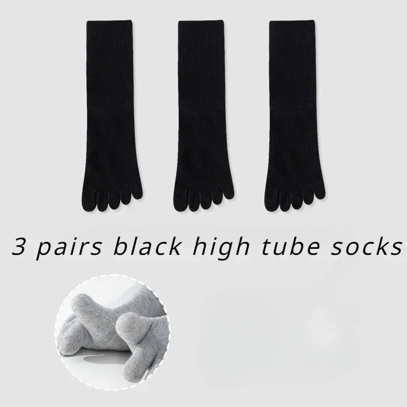 3 Pairs High Quality Cotton Toe Socks Men Five Finger Socks Men Anti-slip Crew Ankle Socks with Separate Fingers Men Comfortable