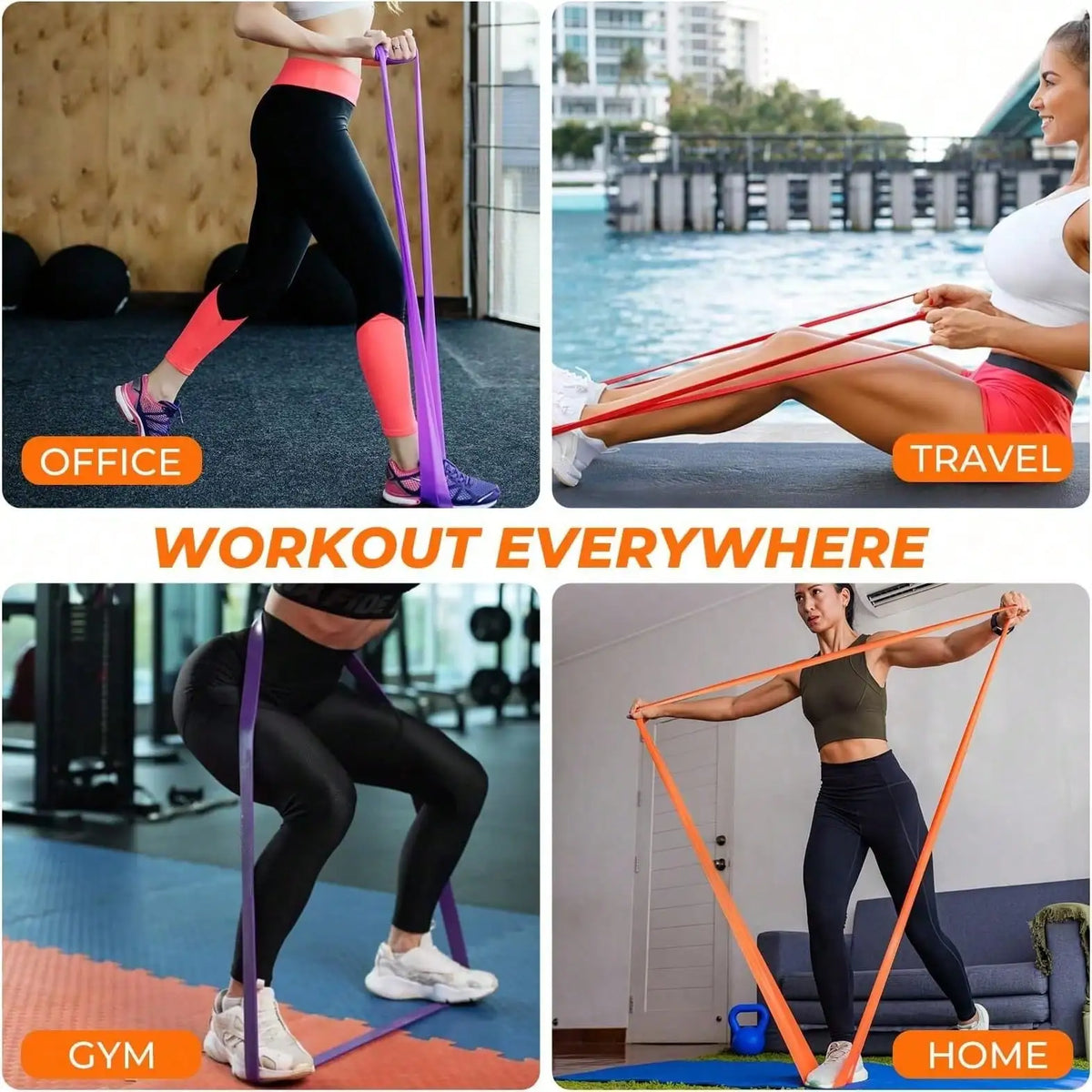 5‑120Lbs Resistance Bands Set, Pull‑Up Assist Bands for Home Workout, Boxing Agility Training, Yoga Pilates Fitness Accessories