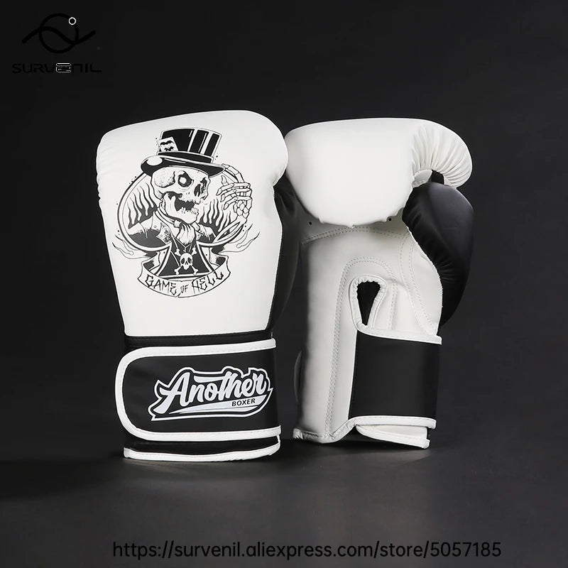 Kick Boxing Gloves 10/12/14oz/16oz PU Leather Professional Muay Thai MMA Kickboxing Glove Silver Sandbag Punch Training Gear