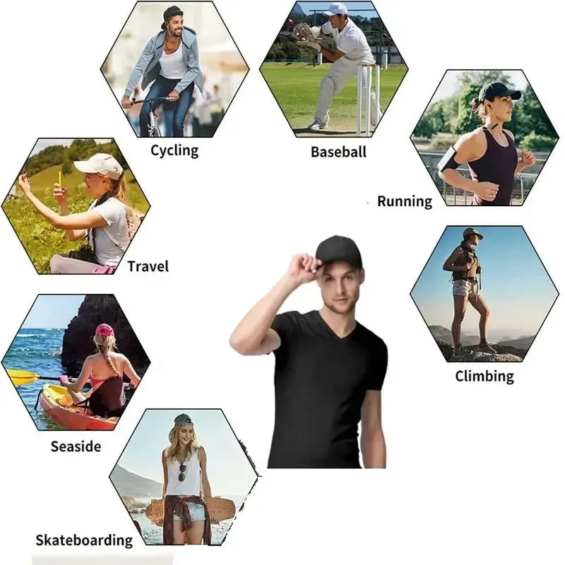 Unisex Baseball Cap – Adjustable Black Sports Hat for Outdoor Casual Summer Wear