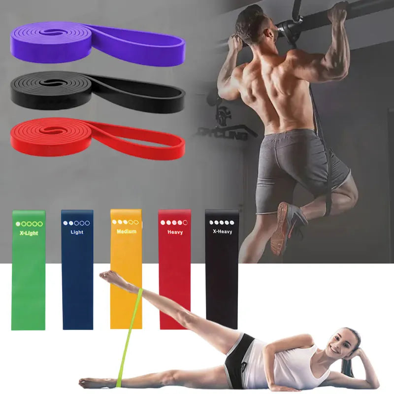 8pcs Latex Tension Band Yoga Fitness Exercise Elastic Band Chest Muscle Resistance Band Male and Female Pull Up Auxiliary Tensio