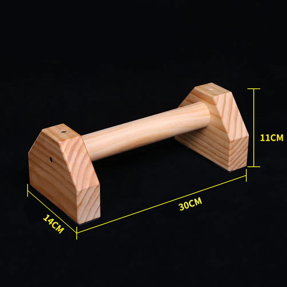 1Pair Pine Wood Push-Up Stands Slip-Resistant Push-Up Bars Home Fitness Equipment for Arm Strength Training and Muscle Building