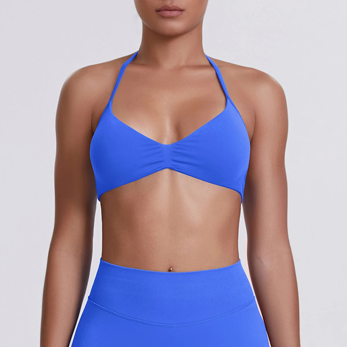 Sexy Neck Strap Bra for Woman Summer Breathable Backless Yoga Bra Women Fitness Solid Color Yoga Sports Bra Workout Top